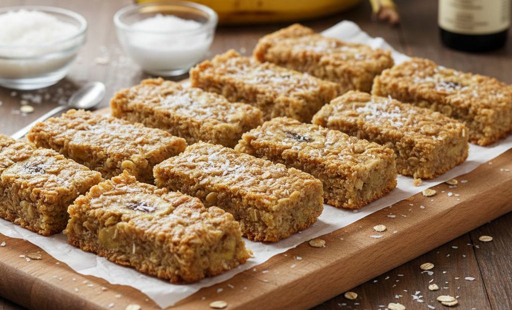 Barres énergétiques banane et noix de coco