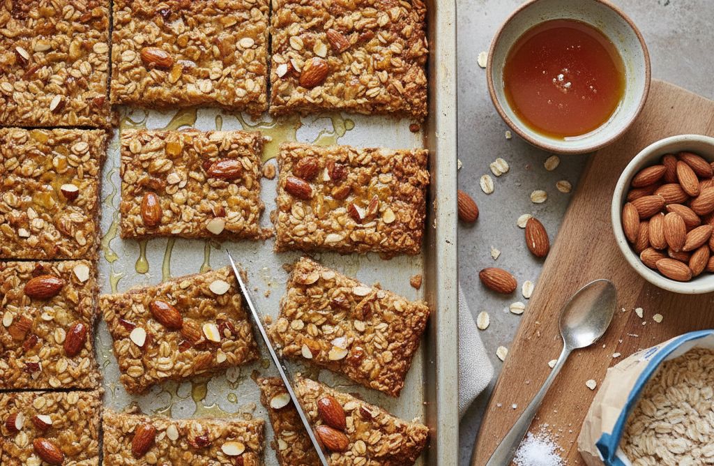 Barres granola classiques miel et amandes