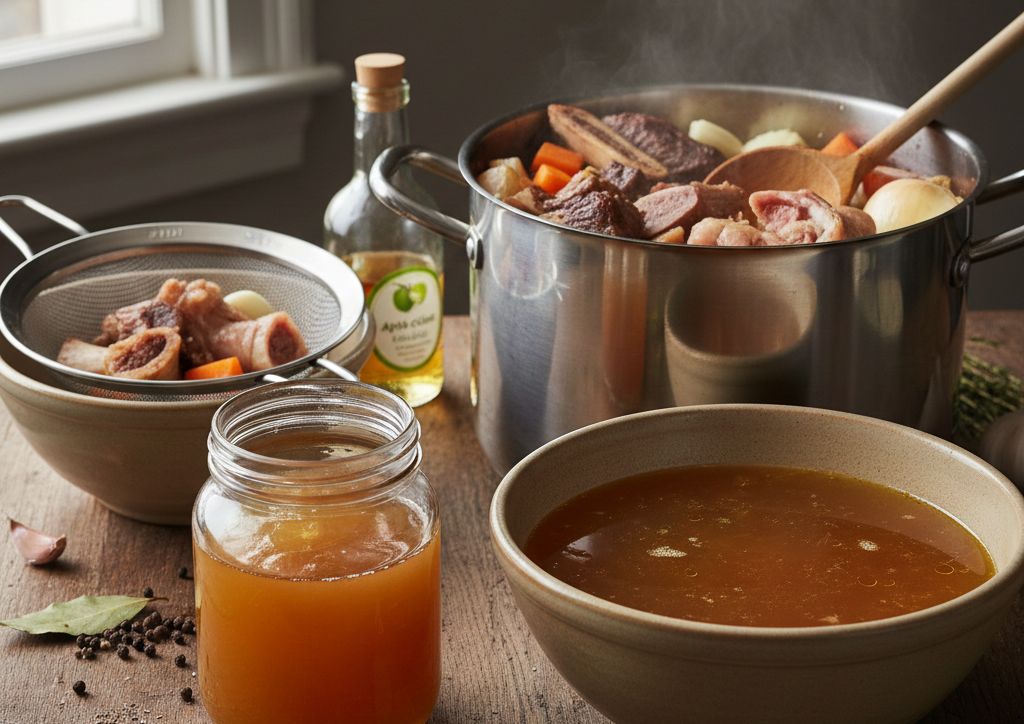 Bouillon d'os mixte bœuf et porc