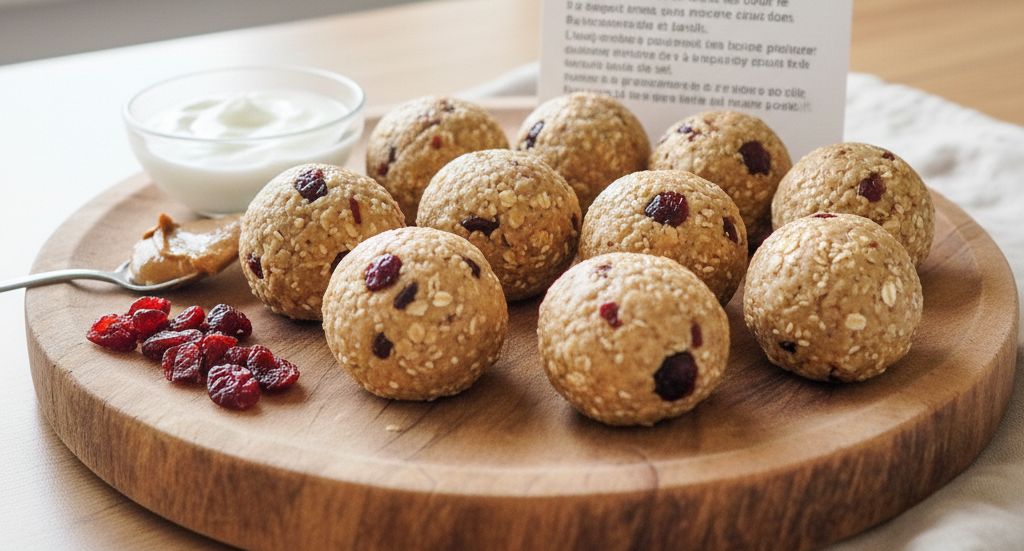 Boules énergétiques protéinées à la vanille et cranberries