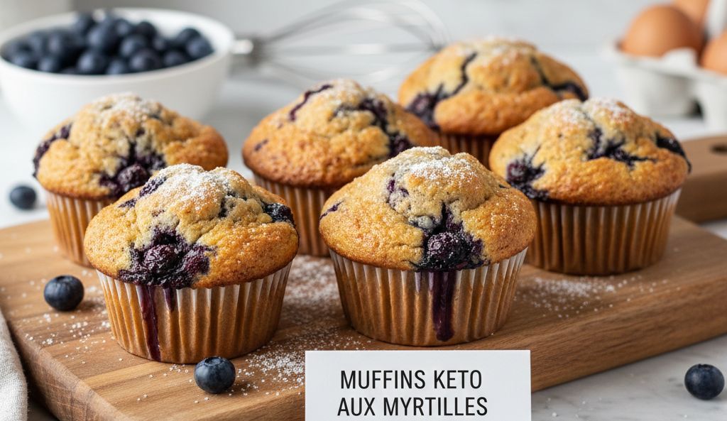 Muffins keto moelleux aux myrtilles fraîches