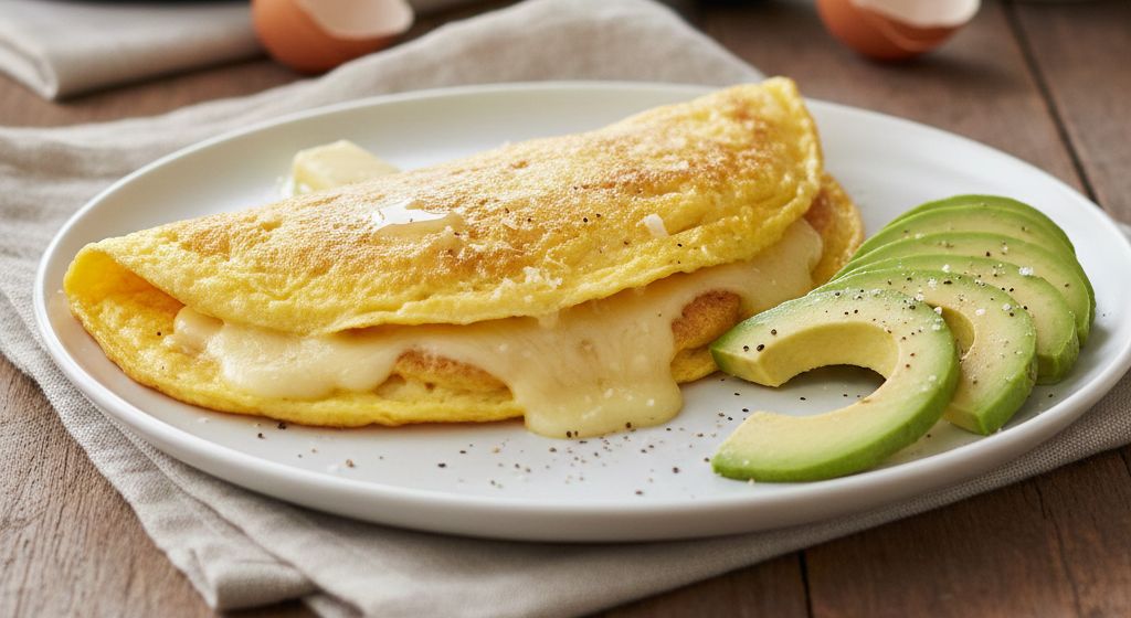 Omelette au fromage et avocat keto